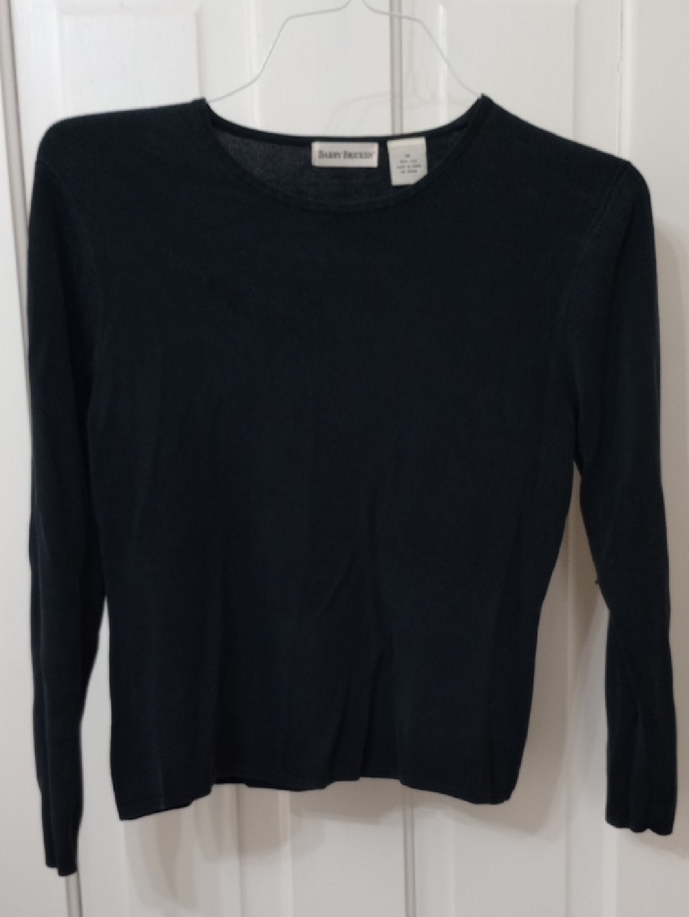 BARRY BRICKEN 100% Silk Women's Black Crewneck Sweater